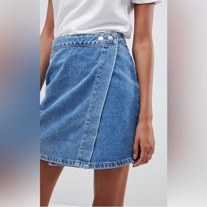 ASOS DESIGN Denim Wrap Skirt
